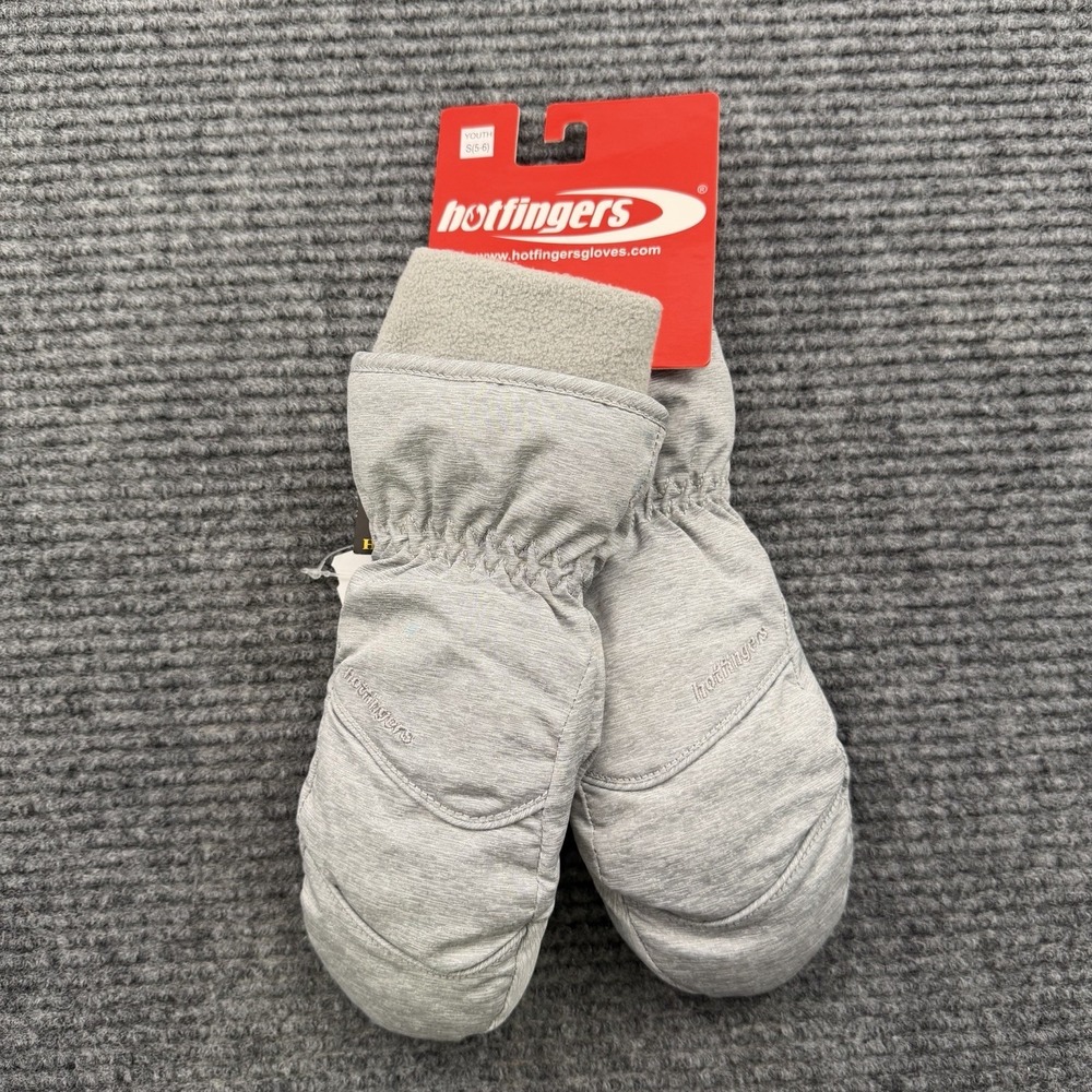 Hot Fingers Flurry II‎ Mittens Youth Sm (5-6) Silver Insulated Waterproof NWT